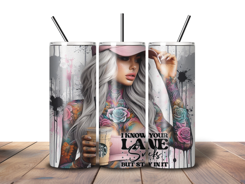 20oz Skinny Tumbler Printed Paper - Stay in it