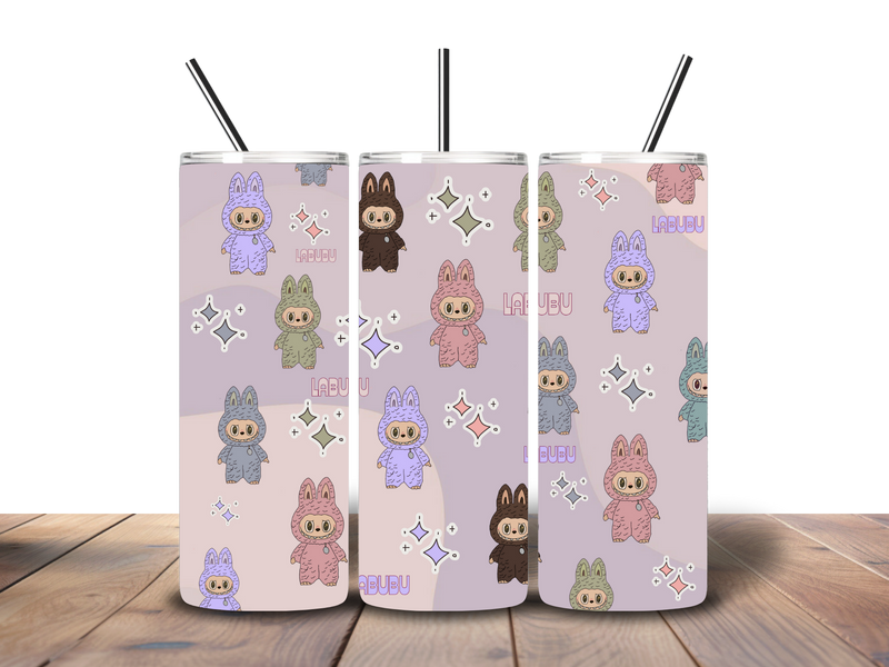 20oz Skinny Tumbler Printed Paper - Bubu Cartoon Monster