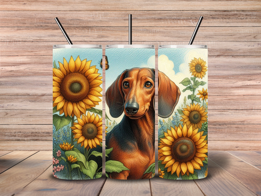 Sunny Dachshund 20oz Skinny Tumbler Download file