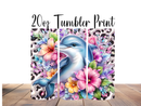 20oz Skinny Tumbler Printed Paper - Tropical Dolphine