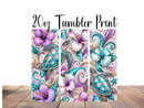 20oz Skinny Tumbler Printed Paper - Tropical Turtle