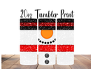 20oz Skinny Tumbler Printed Paper - Glitter Snowman