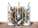 20oz Skinny Tumbler Printed Paper - Sunflower Black Tiger