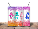 Printed Sublimation Paper 20oz Tumbler - Naughty Glitter Bears