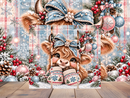 20oz Skinny Tumbler Printed Paper - Christmas Highlander Cow Mittens