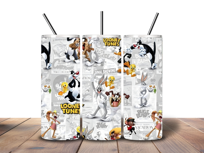 20oz Skinny Tumbler Printed Paper - Cartoon