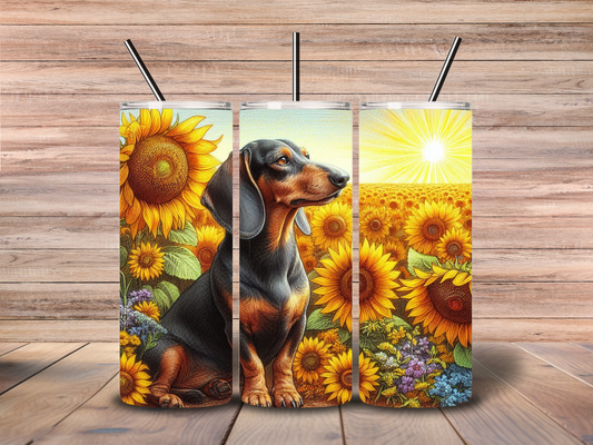 Dachshund Sunset 20oz Skinny Tumbler Download file