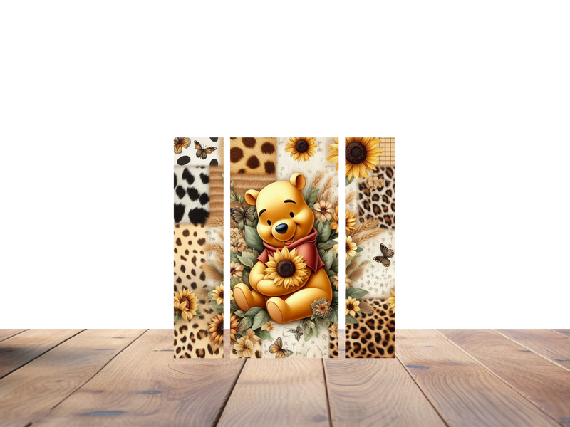 20oz Skinny Tumbler Printed Paper - yellow bear