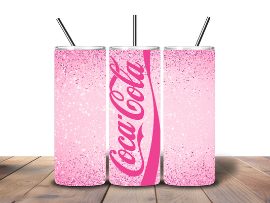 20oz Skinny Tumbler Printed Paper - Pink Cola