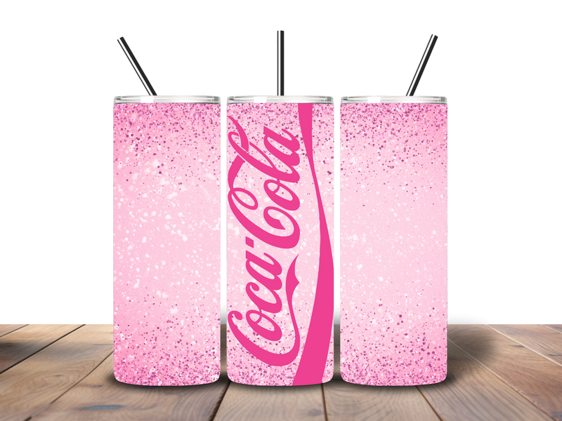 20oz Skinny Tumbler Printed Paper - Pink Cola