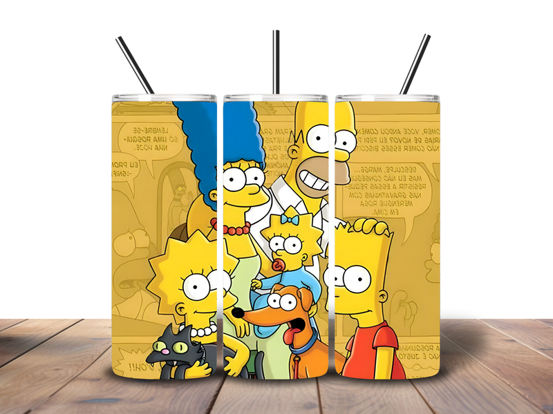 20oz Skinny Tumbler Printed Paper - Cartoon