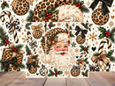 20oz Skinny Tumbler Printed Paper - Winking Leopard Santa
