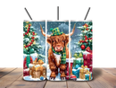 20oz Skinny Tumbler Printed Paper - Christmas Highlander