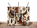 20oz Skinny Tumbler Printed Paper - Boho Cow Skull