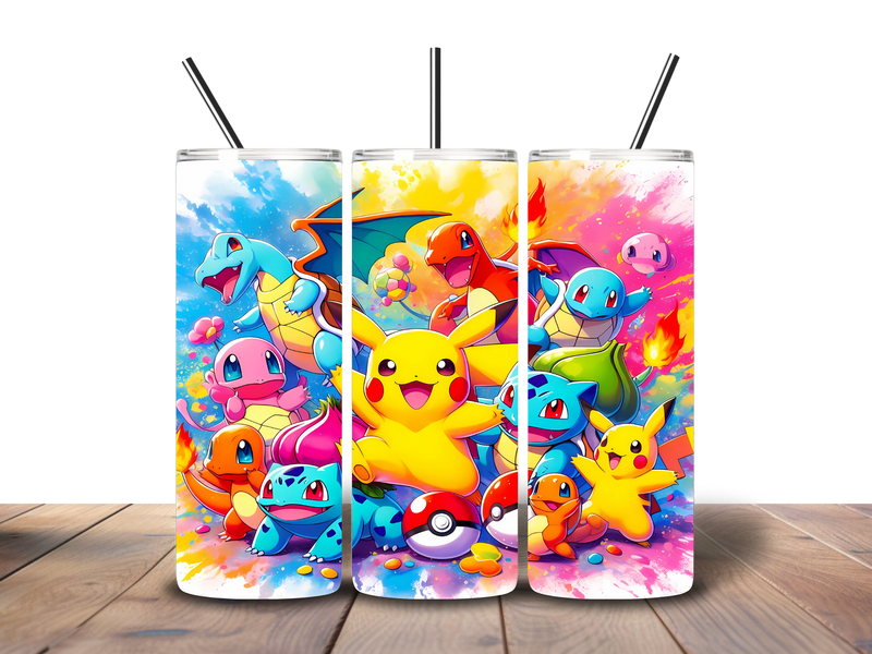 20oz Skinny Tumbler Printed Paper - Cartoon