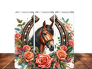 Floral Horseshoe 20oz Skinny Tumbler Printed Paper