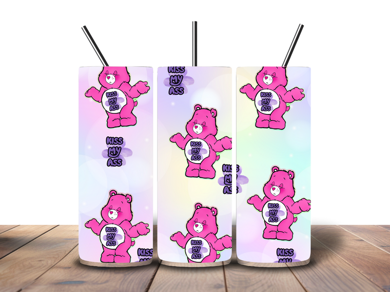 Printed Sublimation Paper 20oz Tumbler  -Naughty Pink Bears
