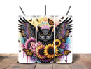 20oz Skinny Tumbler Printed Paper - Black Owl