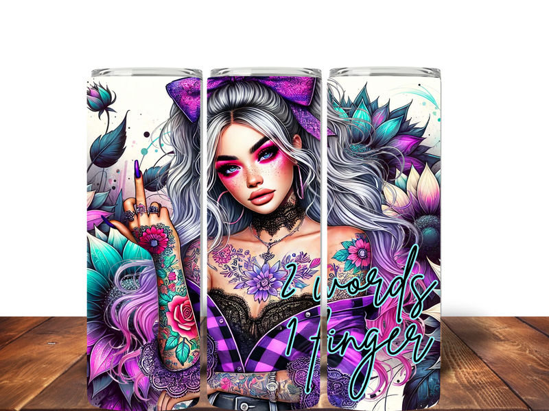 I Words 20oz Skinny Tumbler Printed Paper