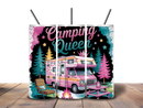 20oz Skinny Tumbler Printed Paper - Pink/Camping Queen