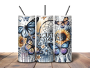 20oz Skinny Tumbler Printed Paper - Boho Sunflowers