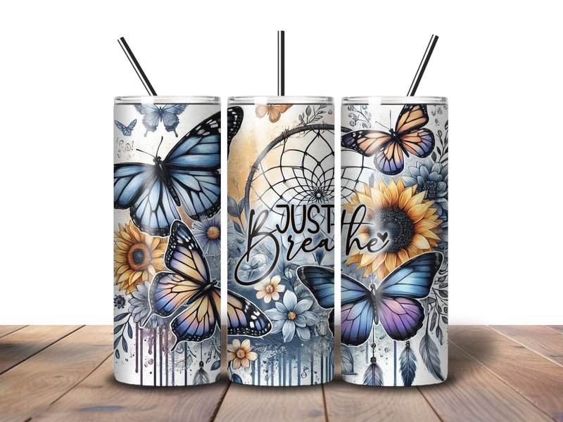 20oz Skinny Tumbler Printed Paper - Boho Sunflowers
