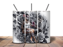 20oz Skinny Tumbler Printed Paper - Skull Roses