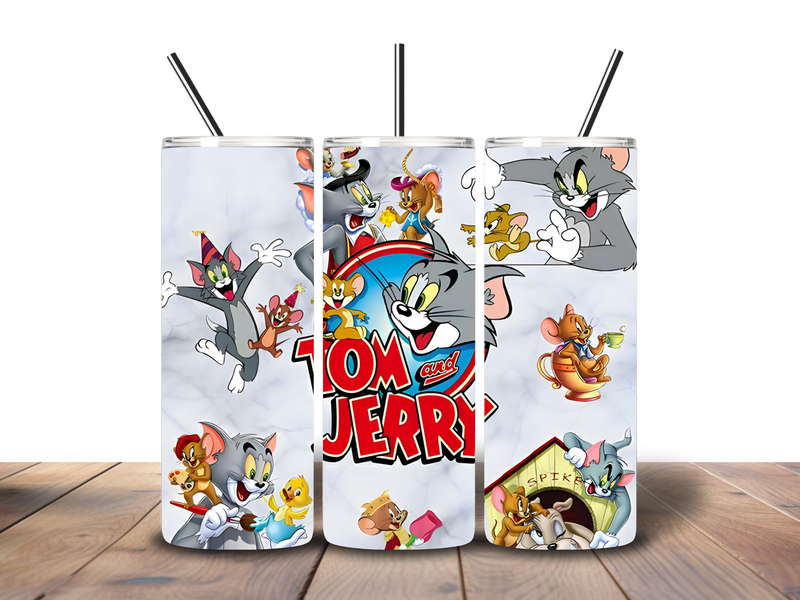 20oz Skinny Tumbler Printed Paper - Cartoon