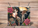 20oz Skinny Tumbler Printed Paper - Sunset Tattoo Lady