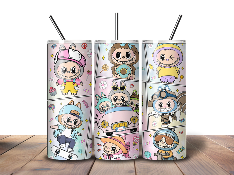 20oz Skinny Tumbler Printed Paper - Bubu Cartoon Monster