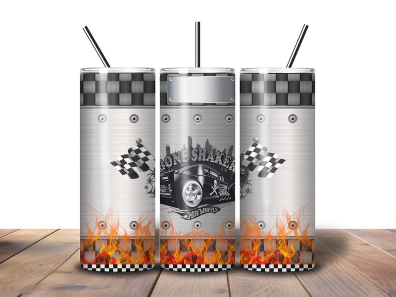 20oz Skinny Tumbler Printed Paper - Wheels