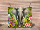 Elephant and Flowers 20oz Skinny Tumbler Download file