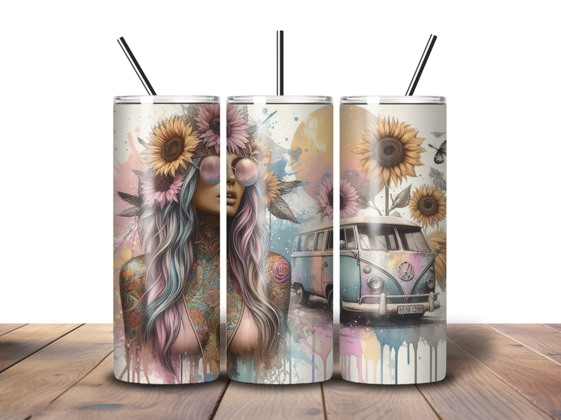 20oz Skinny Tumbler Printed Paper - Self-love