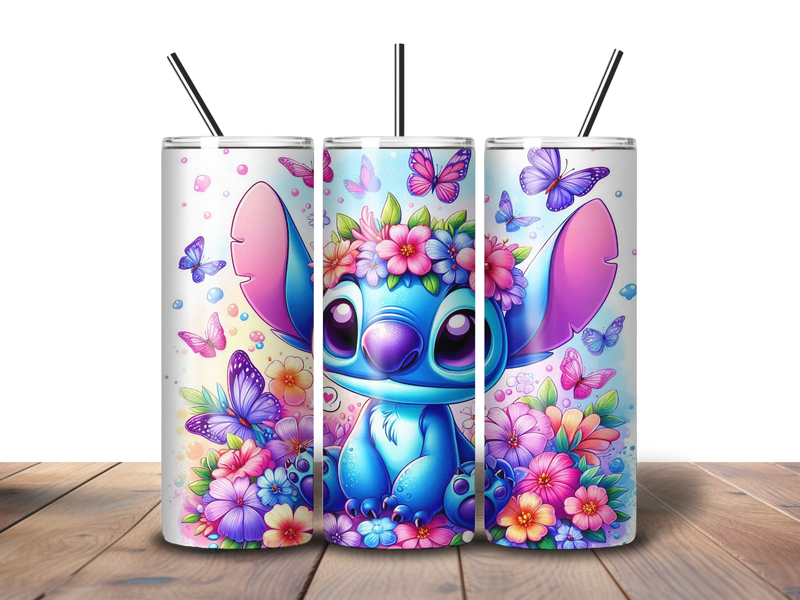 20oz Skinny Tumbler Printed Paper - Tropical Alien