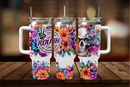 40oz Tumbler Sublimation Print - Floral Skull