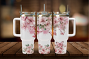 40oz Tumbler Sublimation Print - Pink Butterflies