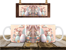 3D Pink Easter Bunny with Eggs Printed Sublimation Paper for 11oz mug