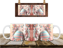 3D Pink Pastel Floral Easter Bunny Printed Sublimation Paper for 11oz mug