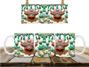 Green Highlander Cow Easter Printed Sublimation Paper for 11oz mug