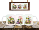 11oz Sublimation print - Floral Frogs