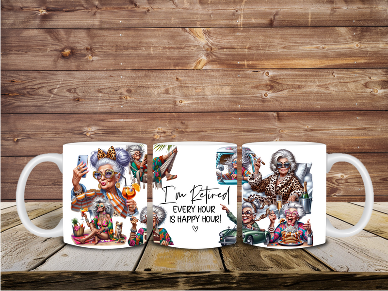 Happy Hour Printed Sublimation Paper for 11oz mug