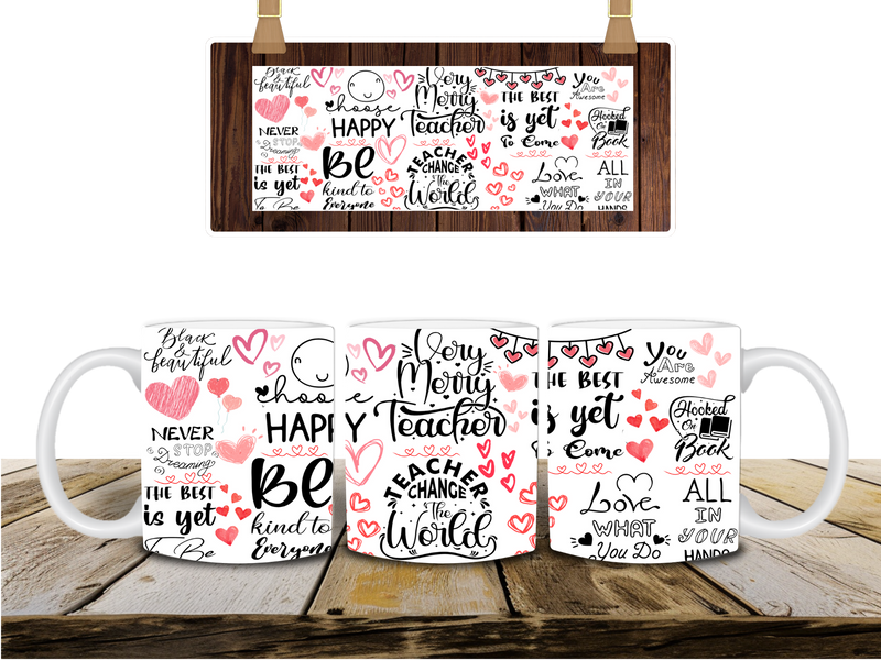 Teacher Mug be kind Printed Sublimation Paper for 11oz mug