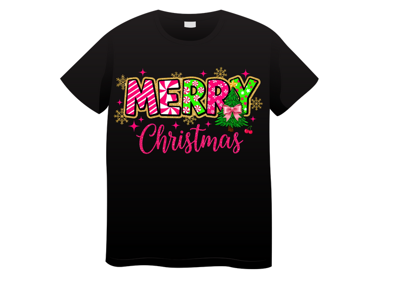 DTF Transfer Sheet - Bright Merry Christmas