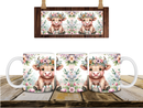 Pastel Easter Highlander Cow Printed Sublimation Paper for 11oz mug