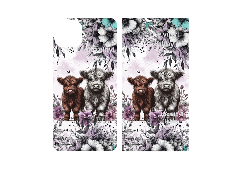 Mobile Phone Case Sublimation Print - Highlander Cows
