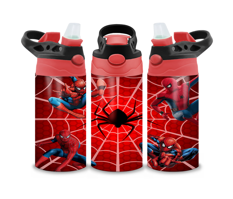 12oz Sublimation Flip Top Water Bottle Print - Red Man