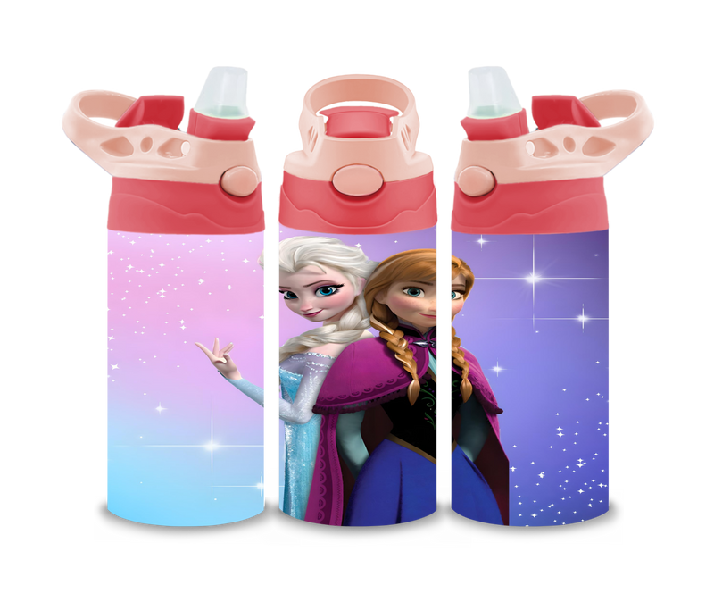 12oz Sublimation Flip Top Water Bottle Print - Magical Princess