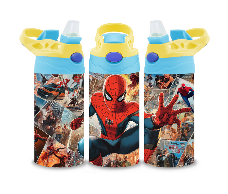 12oz Sublimation Flip Top Water Bottle Print - Cartoon