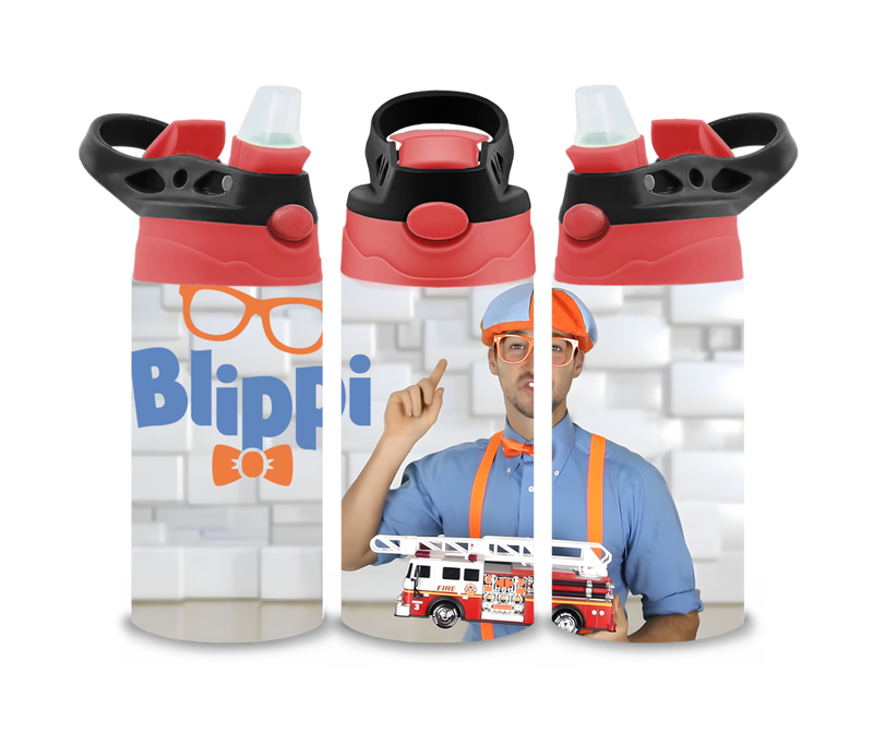 12oz Sublimation Flip Top Water Bottle Print - Blip