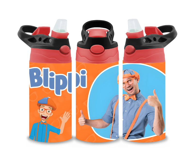 12oz Sublimation Flip Top Water Bottle Print - Blip